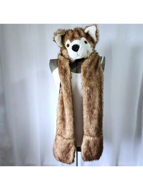 3 in 1 Hat Scarf and Mittens Unisex Adult Husky Dog One Size